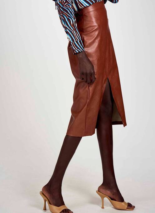 Jupe longue marron ASTRID BLACK LABEL pour femme