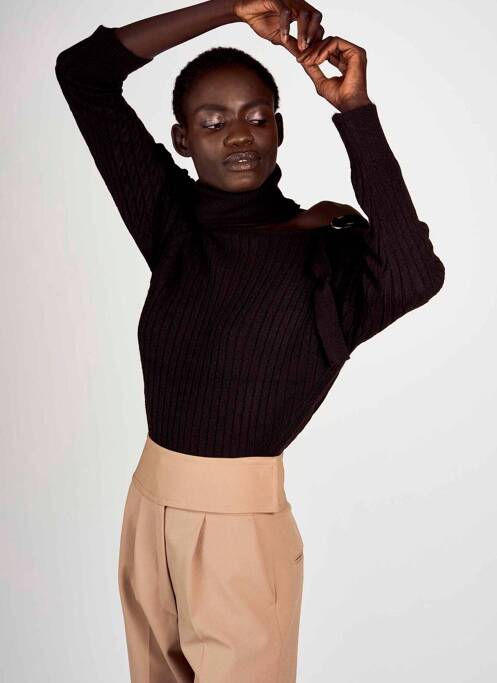 Pull col roulé noir ASTRID BLACK LABEL pour femme