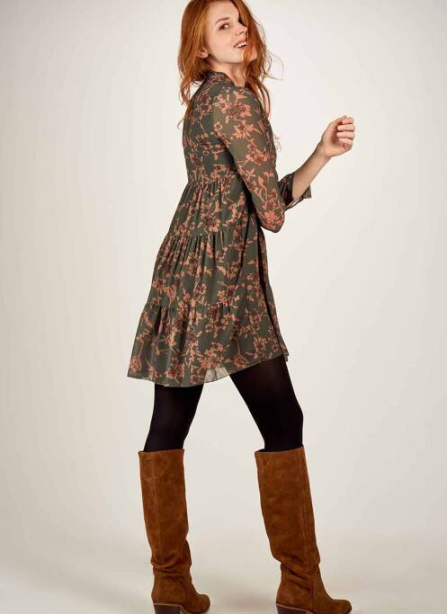 Robe mi-longue vert ZABAIONE pour femme