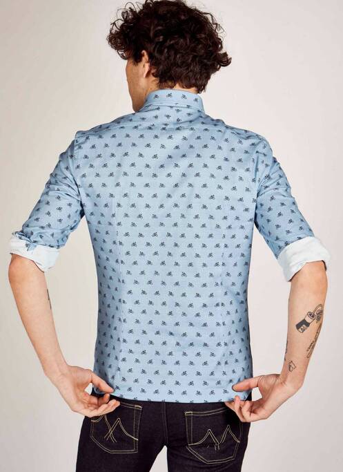 Chemise manches longues bleu CYCLO CLUB MARCEL  pour homme