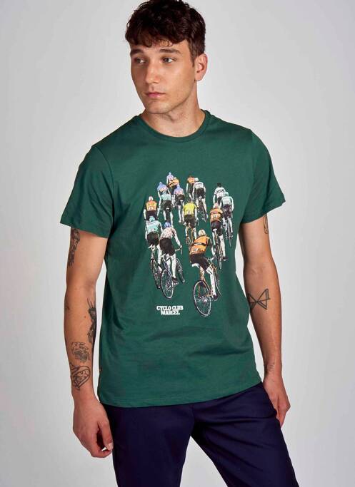T-shirt vert CYCLO CLUB MARCEL  pour homme