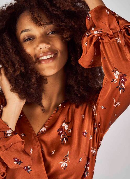 Robe mi-longue marron CLOUDS OF FASHION pour femme