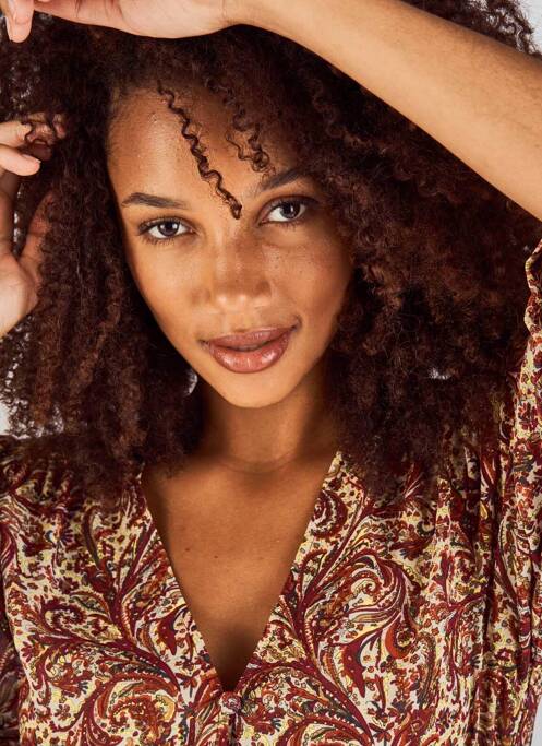 Robe mi-longue marron CLOUDS OF FASHION pour femme