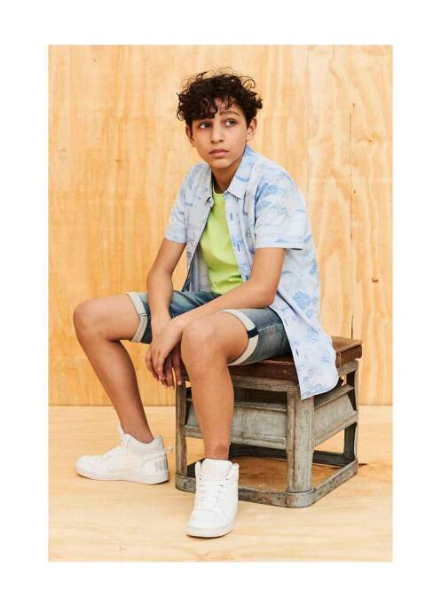 Chemise manches courtes bleu GARCIA garçon