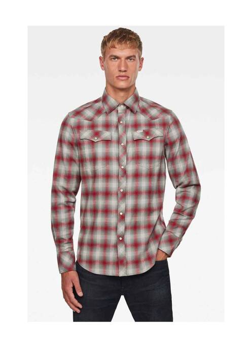 Chemise manches longues rouge G STAR pour homme