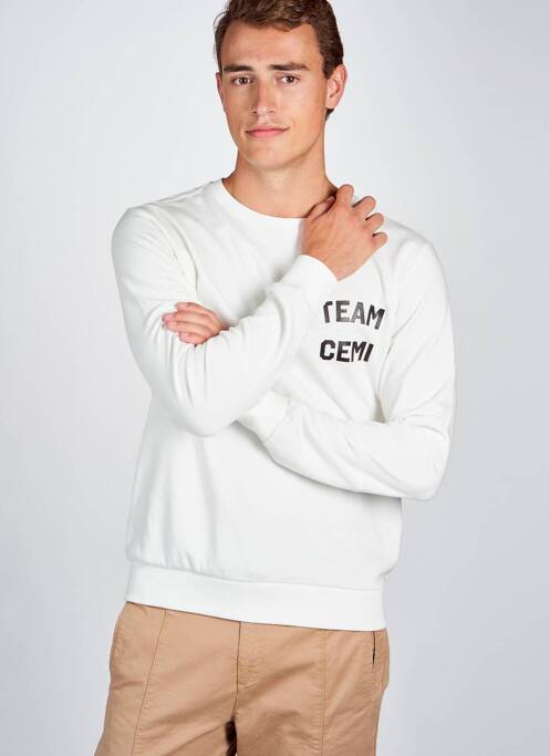 Sweat-shirt blanc CEMI pour homme