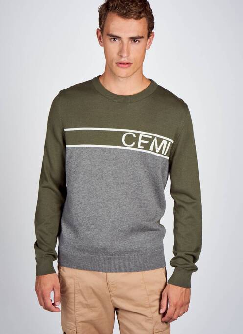 Pull vert CEMI pour homme