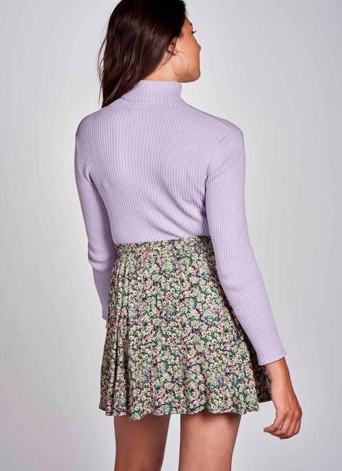 Pull col roulé violet CEMI pour femme