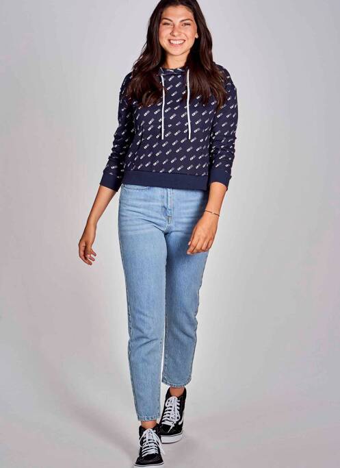 Sweat-shirt à capuche bleu CEMI pour femme