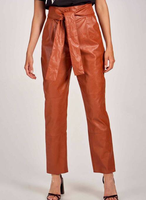 Pantalon droit marron FOUDRE BY AURELIE VAN DAELEN pour femme