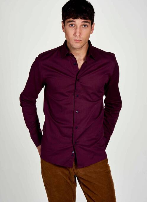 Chemise manches longues marron LE FABULEUX MARCEL DE BRUXELLES homme