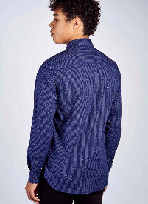 Chemise manches longues bleu GUESS pour homme