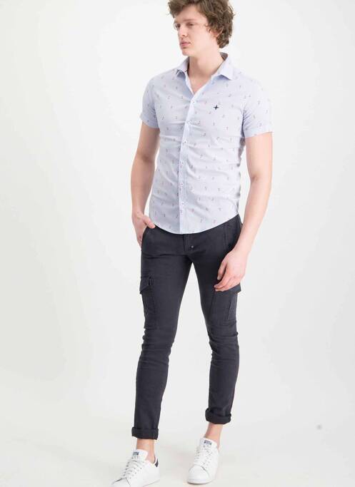 Chemise manches courtes bleu HAZE&FINN pour homme