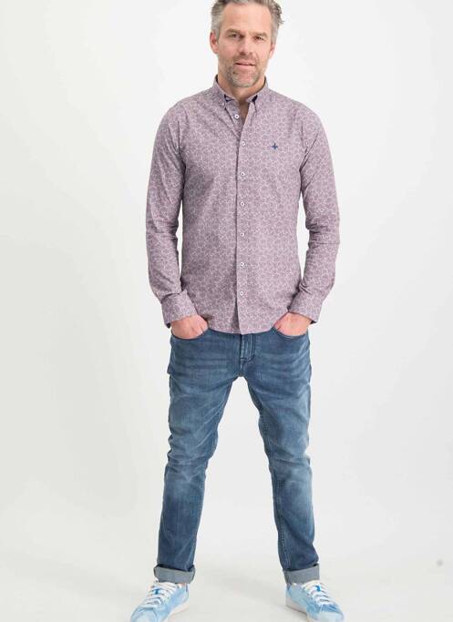 Chemise manches longues rouge HAZE&FINN pour homme