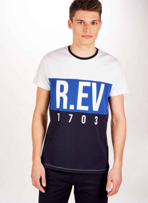 T-shirt blanc R.EV 1703 BY REMCO EVENPOEL  pour homme