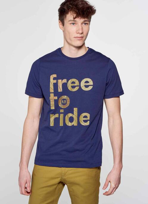 T-shirt bleu R.EV 1703 BY REMCO EVENPOEL  pour homme