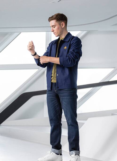 Veste casual bleu R.EV 1703 BY REMCO EVENPOEL  pour homme