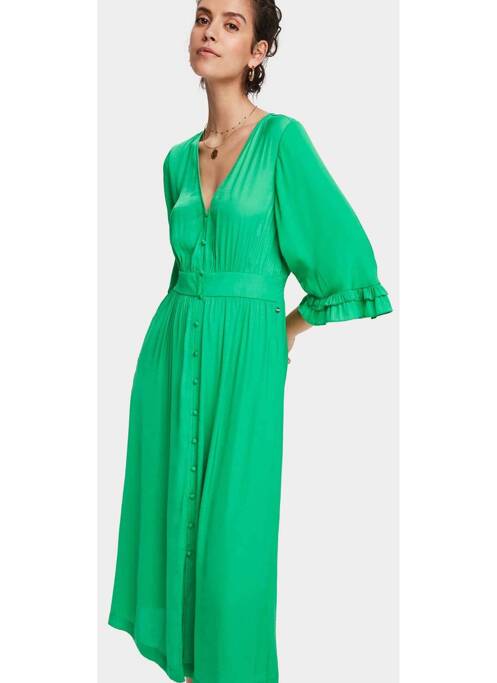 Robe mi-longue vert SCOTCH & SODA pour femme