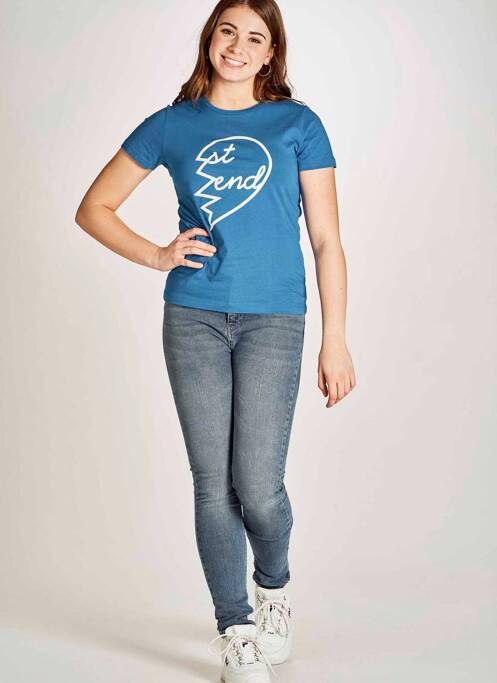 T-shirt bleu STIEN EDLUND pour femme