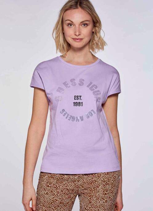 T-shirt violet GUESS pour femme