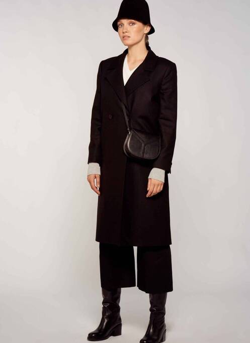 Manteau long noir YUGEN pour femme