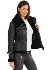 Veste en cuir noir LA CANADIENNE pour femme seconde vue