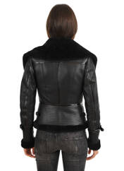 Veste en cuir noir LA CANADIENNE pour femme seconde vue