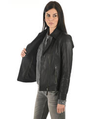 Veste en cuir noir LA CANADIENNE pour femme seconde vue