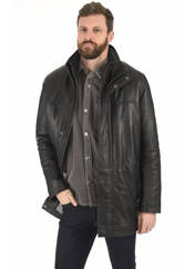Veste en cuir noir LA CANADIENNE pour homme seconde vue