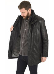 Veste en cuir noir LA CANADIENNE pour homme seconde vue