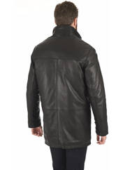 Veste en cuir noir LA CANADIENNE pour homme seconde vue