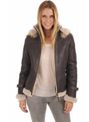 Veste en cuir marron LA CANADIENNE pour femme seconde vue