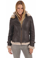 Veste en cuir marron LA CANADIENNE pour femme seconde vue