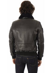 Veste en cuir noir PATROUILLE DE FRANCE pour homme seconde vue