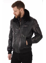 Veste en cuir bleu PATROUILLE DE FRANCE pour homme seconde vue