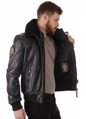 Veste en cuir bleu PATROUILLE DE FRANCE pour homme seconde vue
