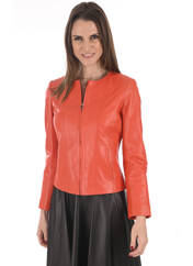 Veste en cuir orange GIORGIO & MARIO pour femme seconde vue