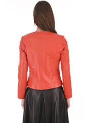Veste en cuir orange GIORGIO & MARIO pour femme seconde vue