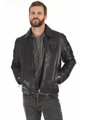 Veste en cuir bleu PATROUILLE DE FRANCE pour homme seconde vue