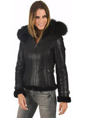 Veste en cuir noir LA CANADIENNE pour femme seconde vue