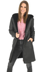 Manteau long noir LA CANADIENNE pour femme seconde vue