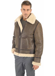 Veste en cuir marron LA CANADIENNE pour homme seconde vue