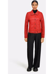 Veste en cuir rouge OAKWOOD pour femme seconde vue