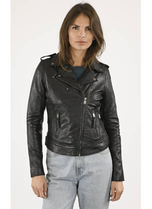 Veste en cuir noir LA CANADIENNE pour femme