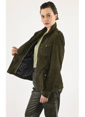 Veste en cuir vert LA CANADIENNE pour femme seconde vue