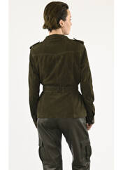 Veste en cuir vert LA CANADIENNE pour femme seconde vue