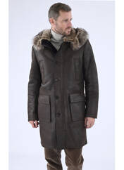 Veste en cuir marron LEVINSKY pour homme seconde vue