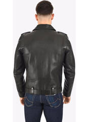 Veste en cuir noir THE ROYAL RACER pour homme seconde vue
