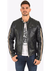 Veste en cuir noir THE ROYAL RACER pour homme seconde vue