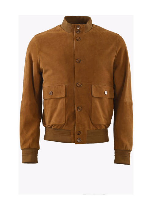 Veste en cuir marron SERGE PARIENTE pour homme